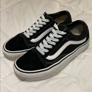Platform Vans Old Skool black white skate 6.5